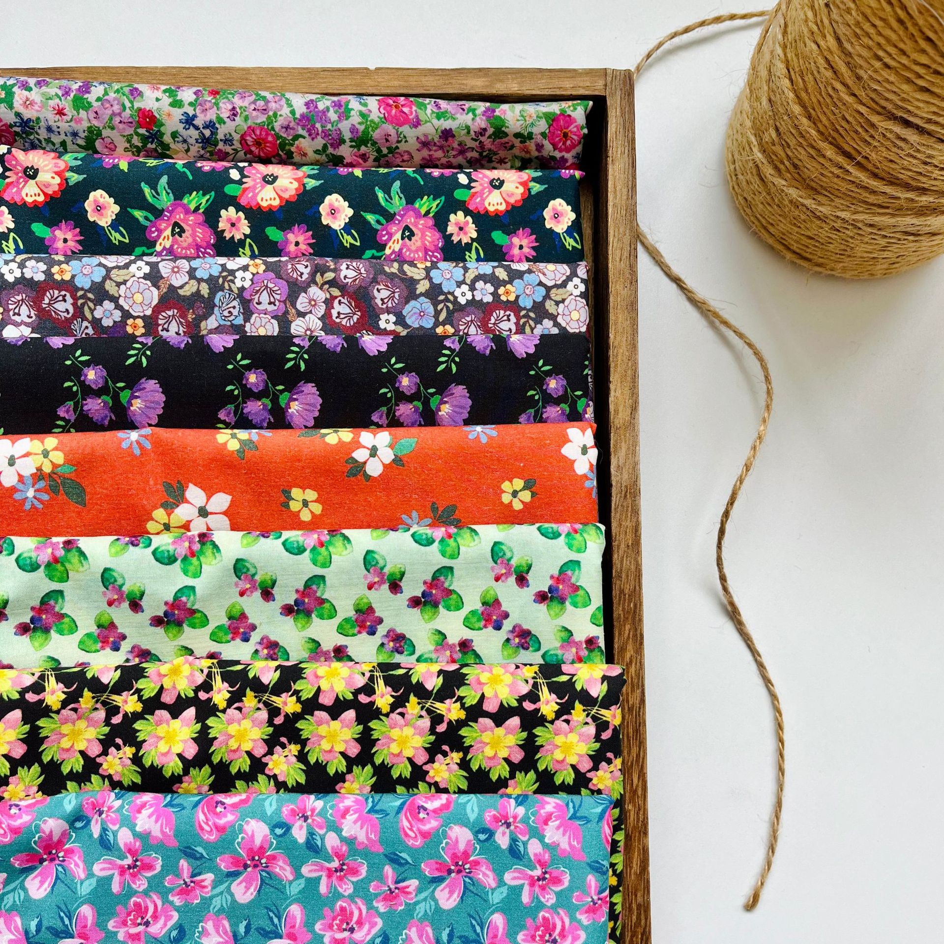 Cotton 60 Poplin Fabric Digital Printing Small Floral Bag Cheongsam dress Home Service Clothing Fabric
