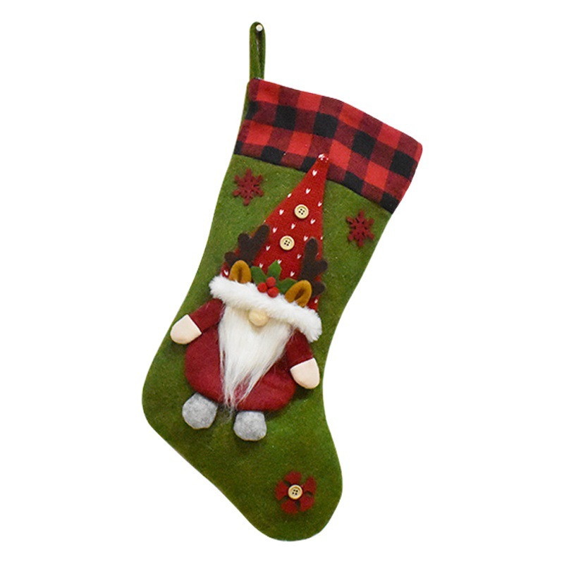 Cross-Border New Christmas Decoration Gift Christmas Stocking Pendant Cartoon Children's Gift Bag Faceless Doll Candy Socks