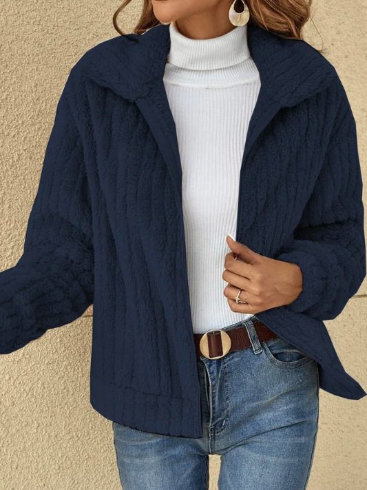 Picture of Amazon Europe and the United States cross-border women's temu2025 autumn and winter new wool plush cardigan lapel short coat