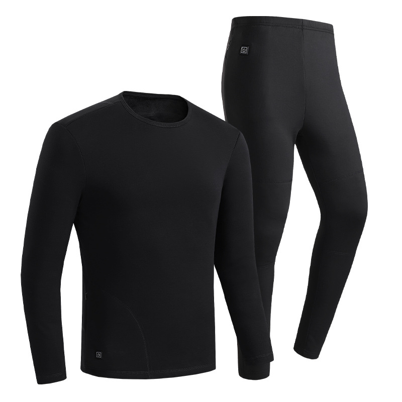 Picture of Cotton fleece-lined USB Men's Thermal Underwear suit Winter 11 Zone Cold-proof Couple Smart Charging Heating Underwear