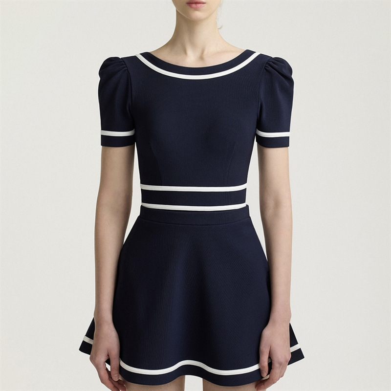 Source Factory New French Retro Chanel-style Slim-fit Slim-fit Conservative Backless One-piece Swimsuit