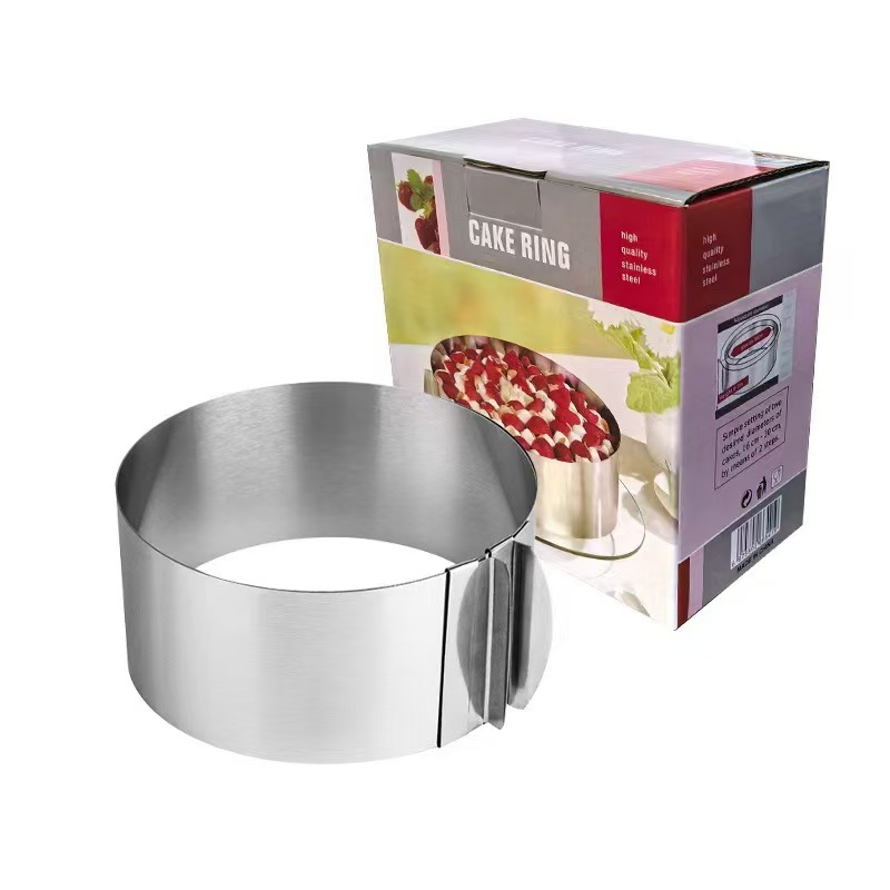 Factory wholesale stainless steel retractable mousse circle round cake circle cake mold 22-40cm baking tools
