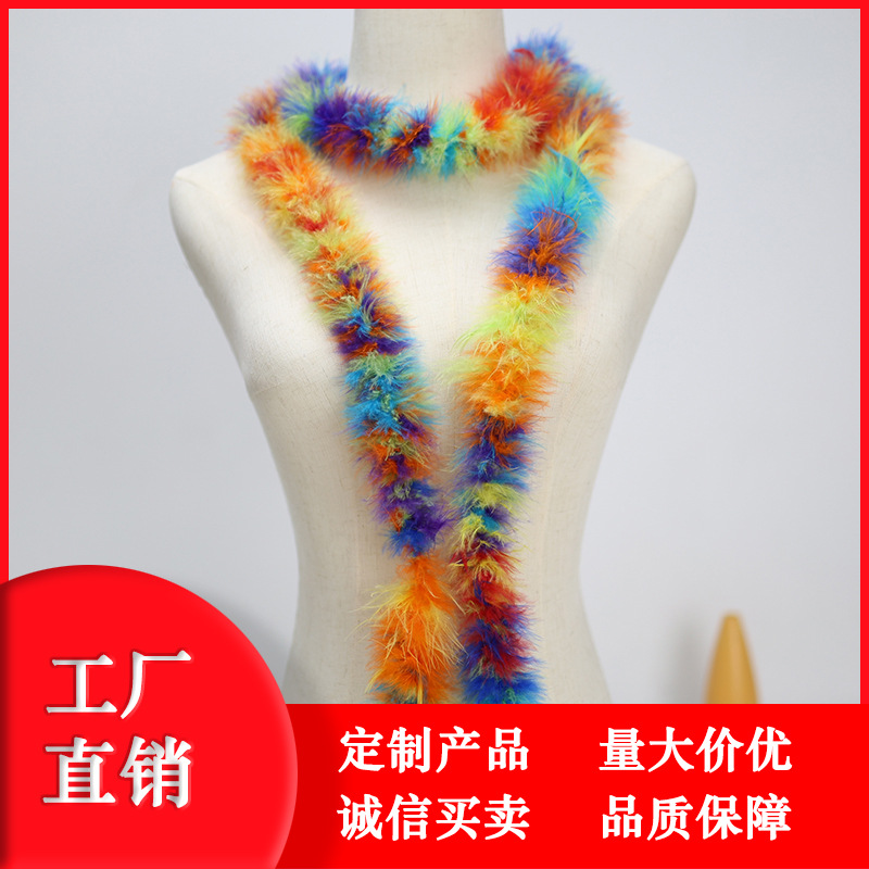 Wholesale turkey feather strip color wool clothing accessories accessories crafts decorative material fluff strip