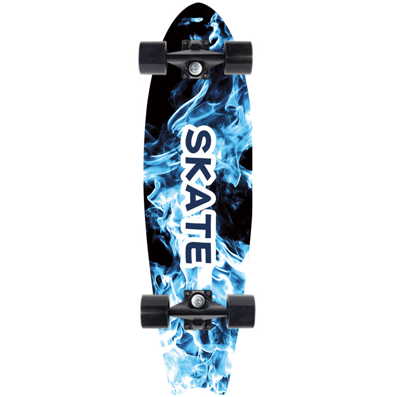 Picture of 28 inch maple small fish Board children Brush Street road beginners four-wheel skateboard single rocker skateboard