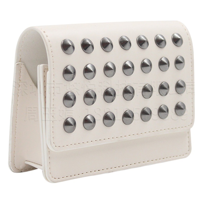 Japanese and Korean Outdoor Golf Measuring Instrument Rivet Small Waist Bag Golf Rangefinder Leather Case Cosmetics Bag in Stock