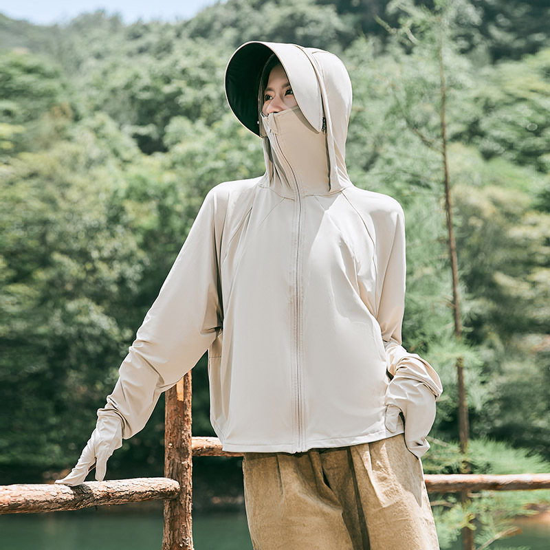 Fingertip Ice Silk Sun Protection Clothing for Women Summer 2025 New Anti-Uv Outdoor Cycling Long-Sleeved Loose Thin Sun Protection Clothing