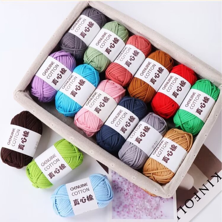 Cross-Border New Style Cotton Yarn, Genuine Cotton, Handmade DIY Knitting Toys, Scarves, Bags, Fabric Strips, Floor Mats, Yarn Wholesale