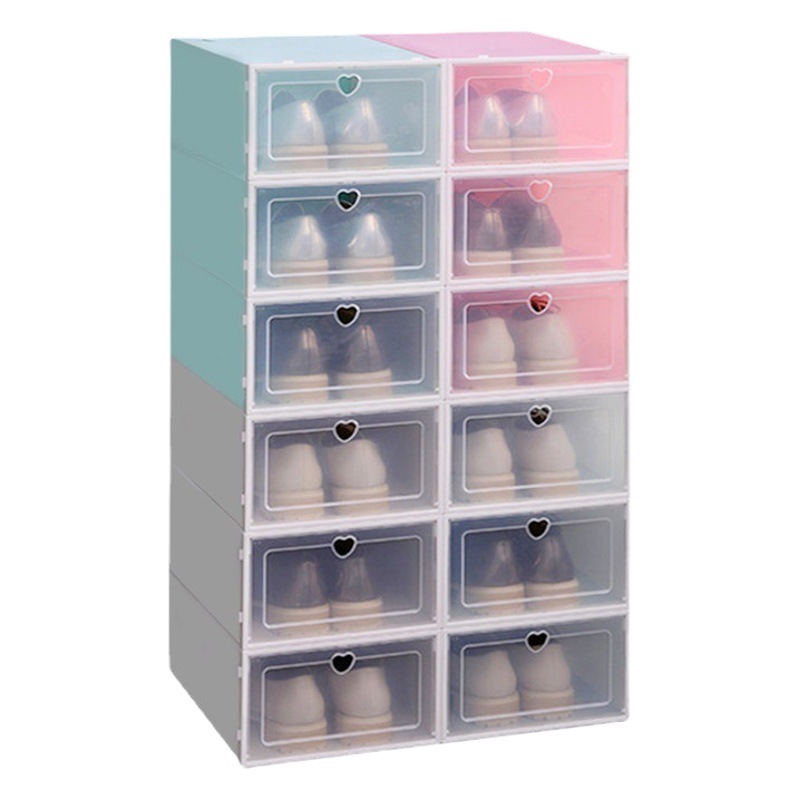 Transparent Plastic Shoe Box Storage Box Shoe Box Flip Drawer Shoe Box Women's Household Shoe Storage Thickened