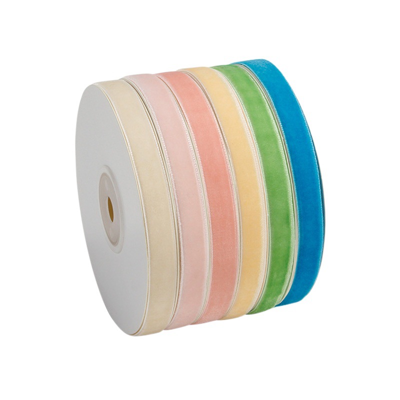 One-sided velvet ribbon flocking belt 10 yards hair accessories DIY ribbon bow ribbon Christmas ribbon wholesale