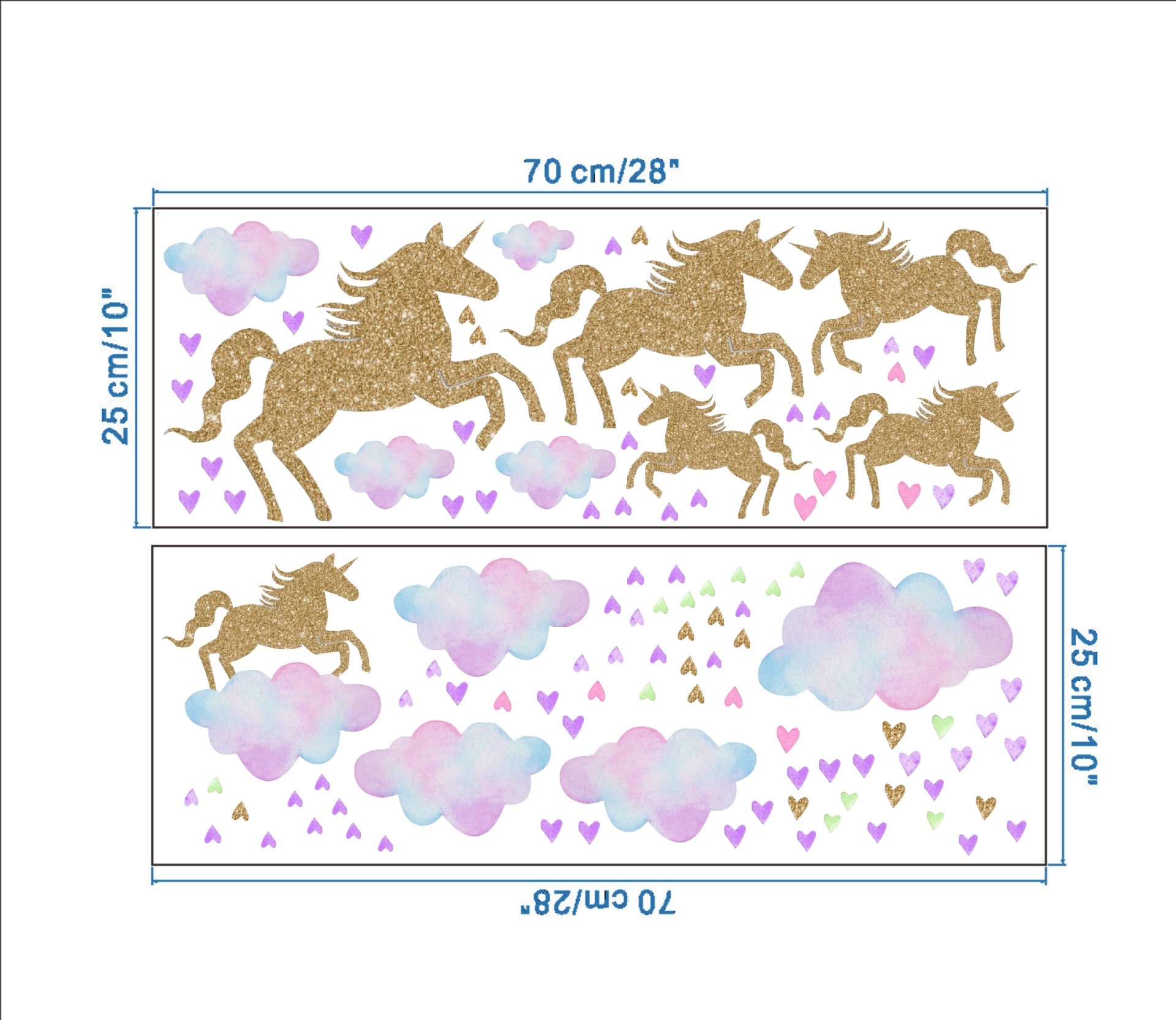 Picture of Kunshang Cross-border New Golden Unicorn Wall Stickers Cross-border Source Living Room Bedroom Children's Room Decorative Painting KS6629
