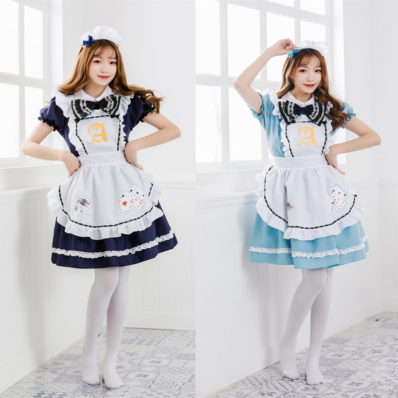 New Japanese anime cos clothing Alice in Wonderland series playing cards maid costume cosplay clothing