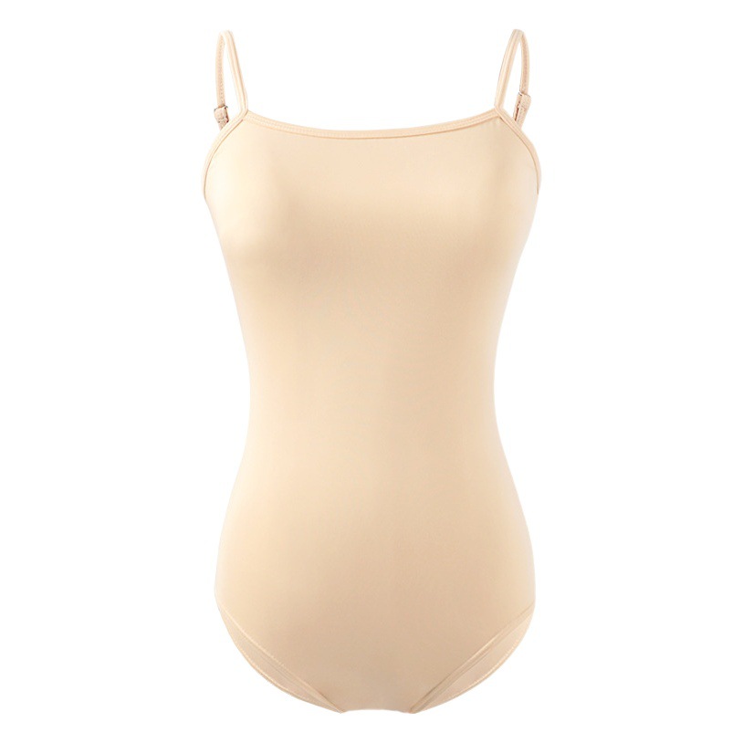 Ballet dance bottoming shirt flesh-colored sling jumpsuit adult women's one-piece Invisible skin color rush dress practice performance costume