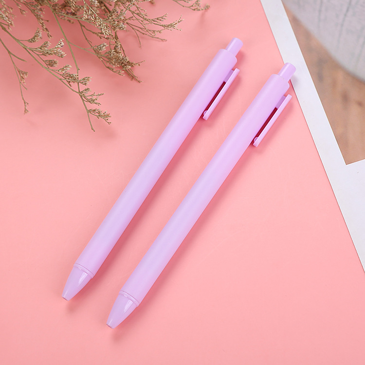 Picture of Morandi push gel pen 0.5mm bullet macaron press pen vintage office stationery signature pen