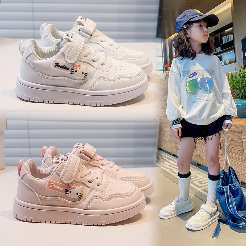 Children's 2025 white shoes, student casual board shoes, boys' soft-soled breathable sneakers, girls' casual shoes