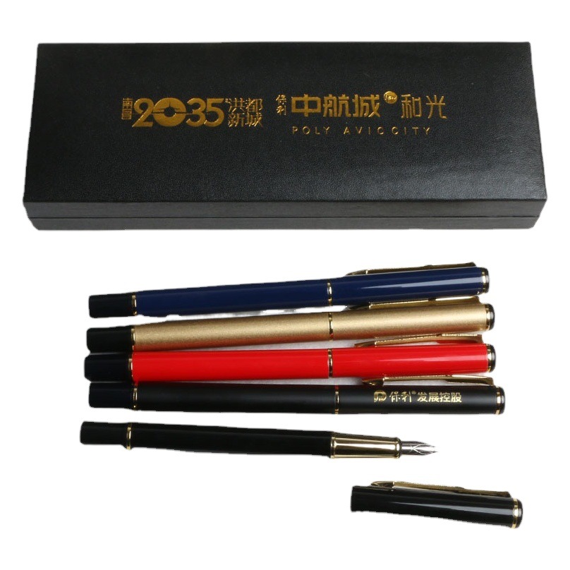 Spot Metal Student Pen Set Teacher's Day Gift Wholesale Elbow Art Pen Pen Gift Box for Gifting