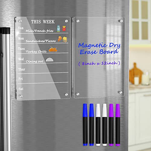 Cross-border exclusive-acrylic note board transparent magnetic weekly plan message board recyclable calendar dry cleaning board