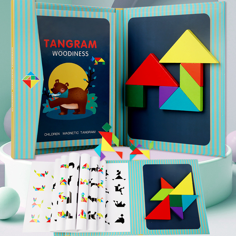 Picture of Magnetic jigsaw puzzle children's jigsaw puzzle primary school students first grade colorful jigsaw puzzle early childhood education educational wooden toys