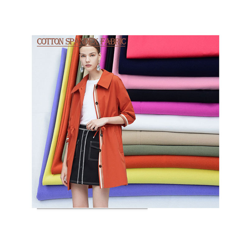 Manufacturer Wholesale Pure Cotton Woven Four-Way Stretch Fabric, Warp Stretch and Weft Stretch Double Stretch Fabric, 70D Cotton Stretch Twill Fabric