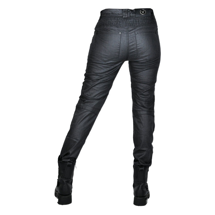 VOLERO Motorcycle Jeans Retro Slim-Fit Coated Locomotive Pants Motorcycle Racing Riding Anti-fall Pants for Women