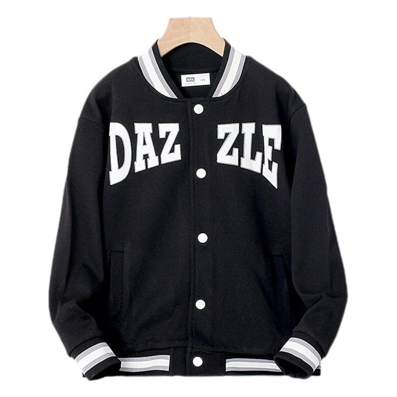 Spring and autumn Korean version of the new children's sports jacket large children's letters stand collar baseball uniform boys coat wholesale