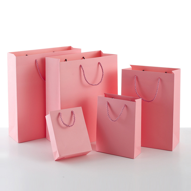 Picture of Pink Paper Bag Handbag Bead Jewelry Jewelry Clothing Store Cosmetics Accompanying Gift Packaging Gift Bag Gift Bag