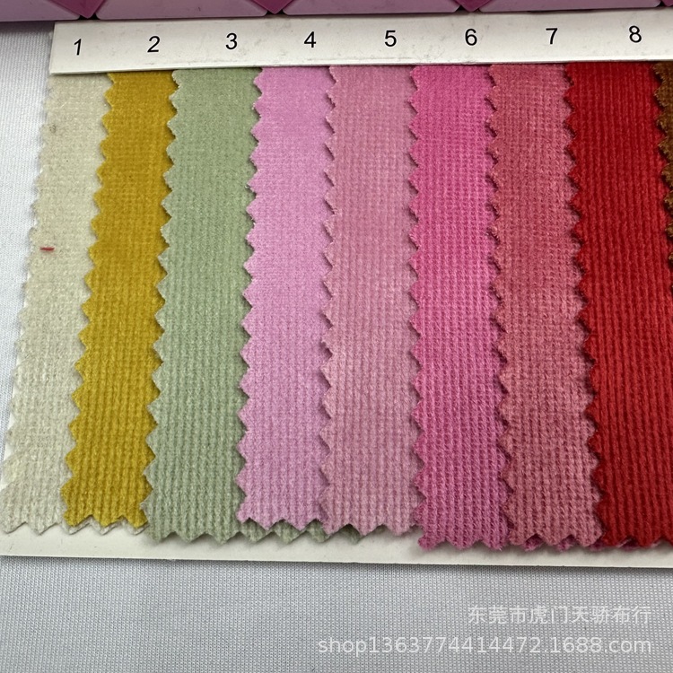 In stock supply velvet new fabric 260g polyester Lisi velvet 21 strips Lisi velvet 21 pit corduroy cloth