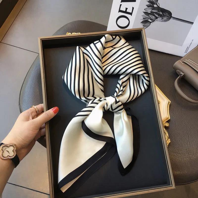70 Silk Scarf Square Scarf High-end Korean Style Fashion All-match Professional Silk Small Scarf Retro Printed Silk Scarf for Women
