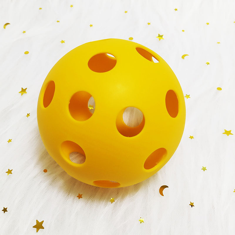 Picture of 9cm Hole Early Education Catching Ball Baby Training Toy Baby Buckle Perception Color Cognition Sound Toy Gift Ball
