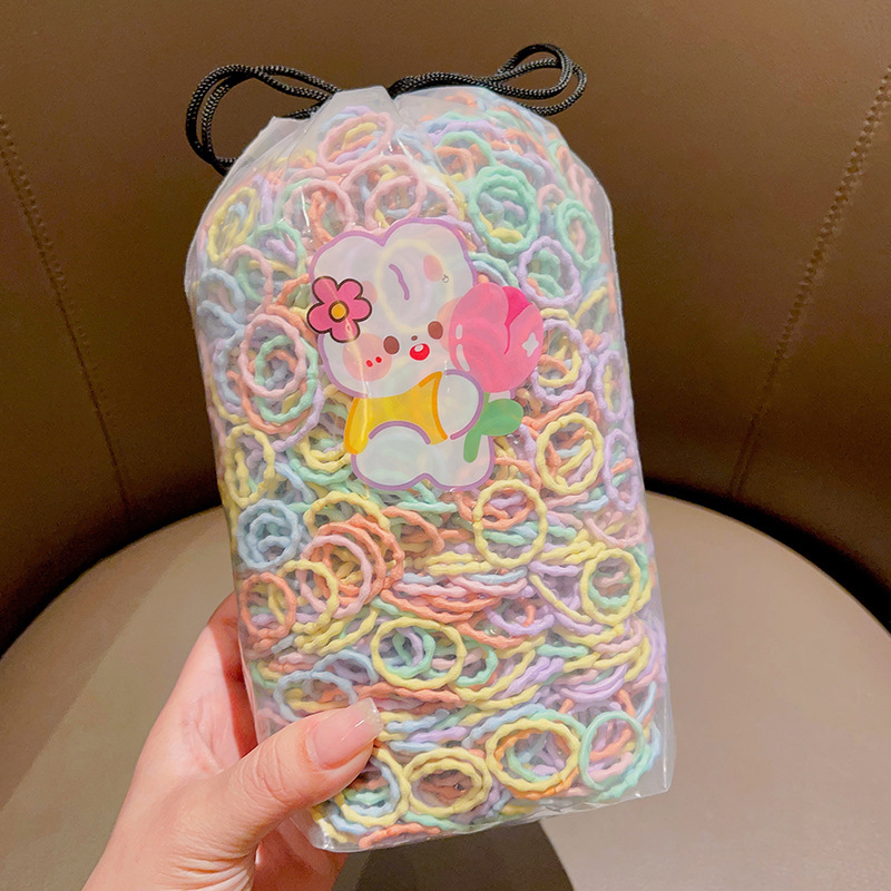 Picture of 600 children's good elasticity does not hurt the hair rubber band baby hair thumb hair band Little girl hair rope hair rope