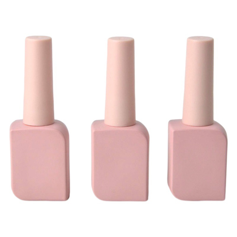 Hot sale in stock 11ml pink white black empty nail polish plastic bottle pink nail polish cap nail polish empty bottle