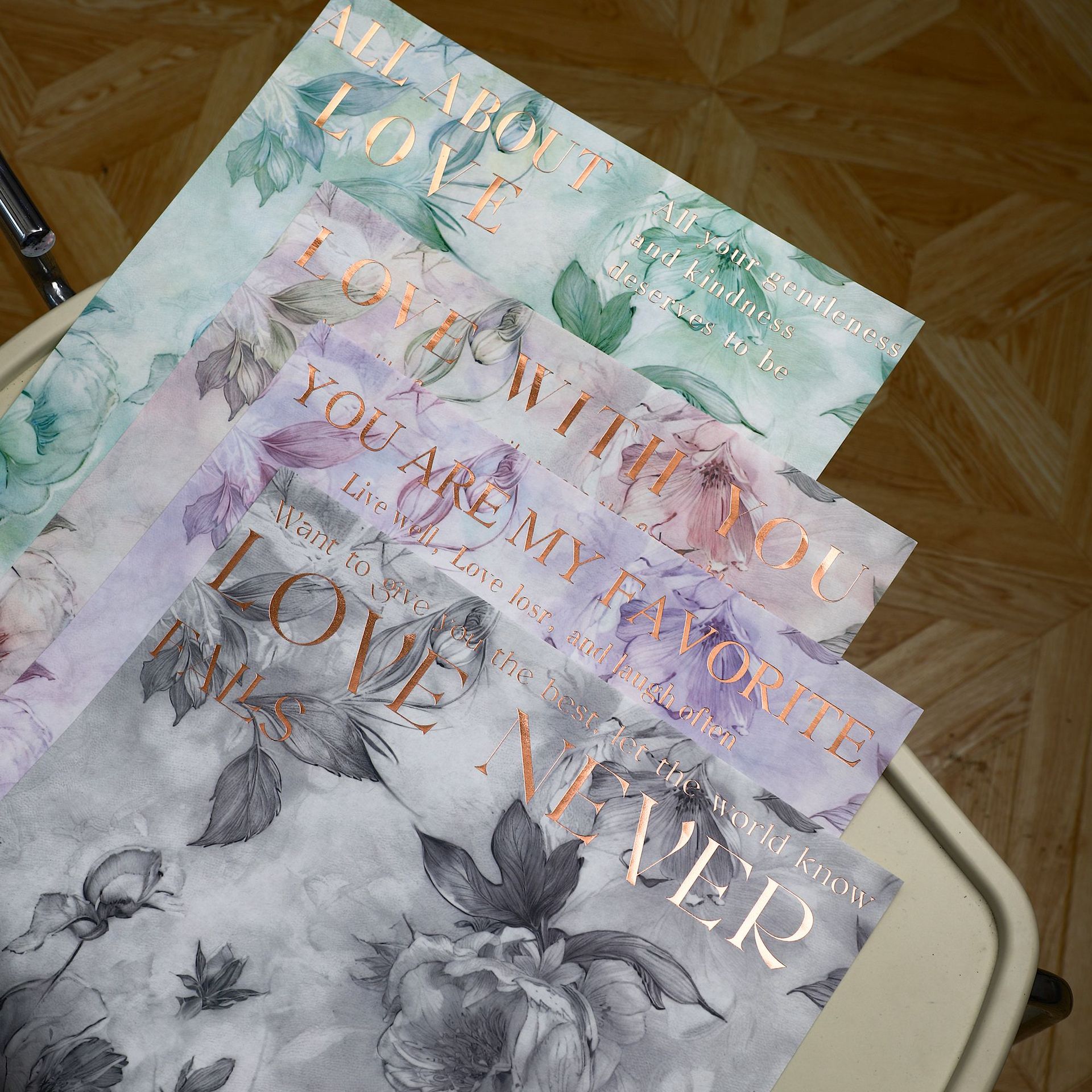 Zhuoxian Flower Material Rhyme Color Hot Stamping Flower Wrapping Paper Valentine's Day Floral Paper Bouquet Material Valentine's Day Flower Wrapping Paper