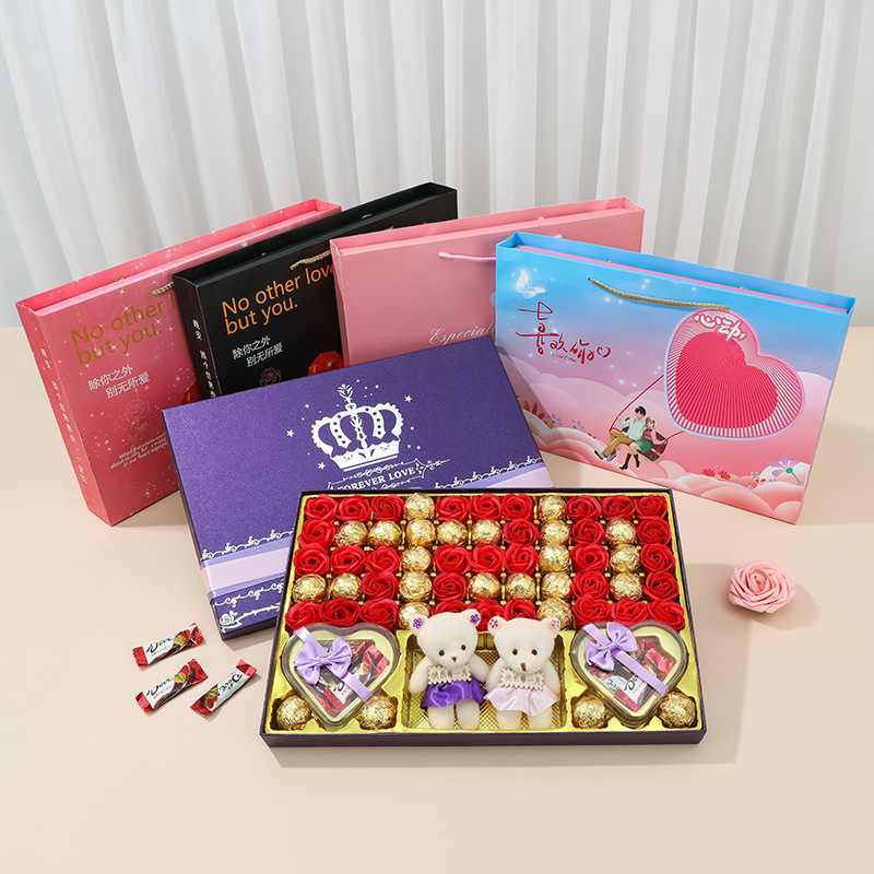 77 Grids 520 Chocolate Candy Gift Box Large Gift Packaging Box Gift Box for Girlfriend and Best Friend Birthday Gift