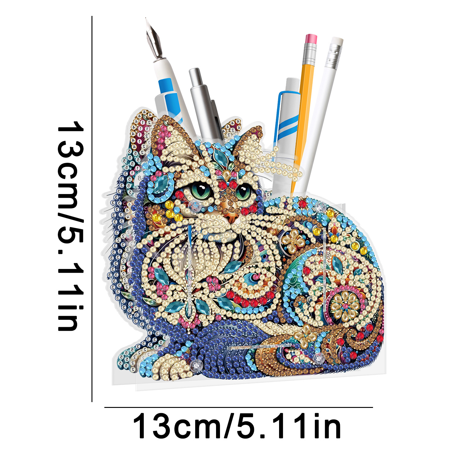 Picture of Diamond painting peripheral pen holder transparent PVC pen holder foreign trade new creative handmade stick drill desktop storage ornaments