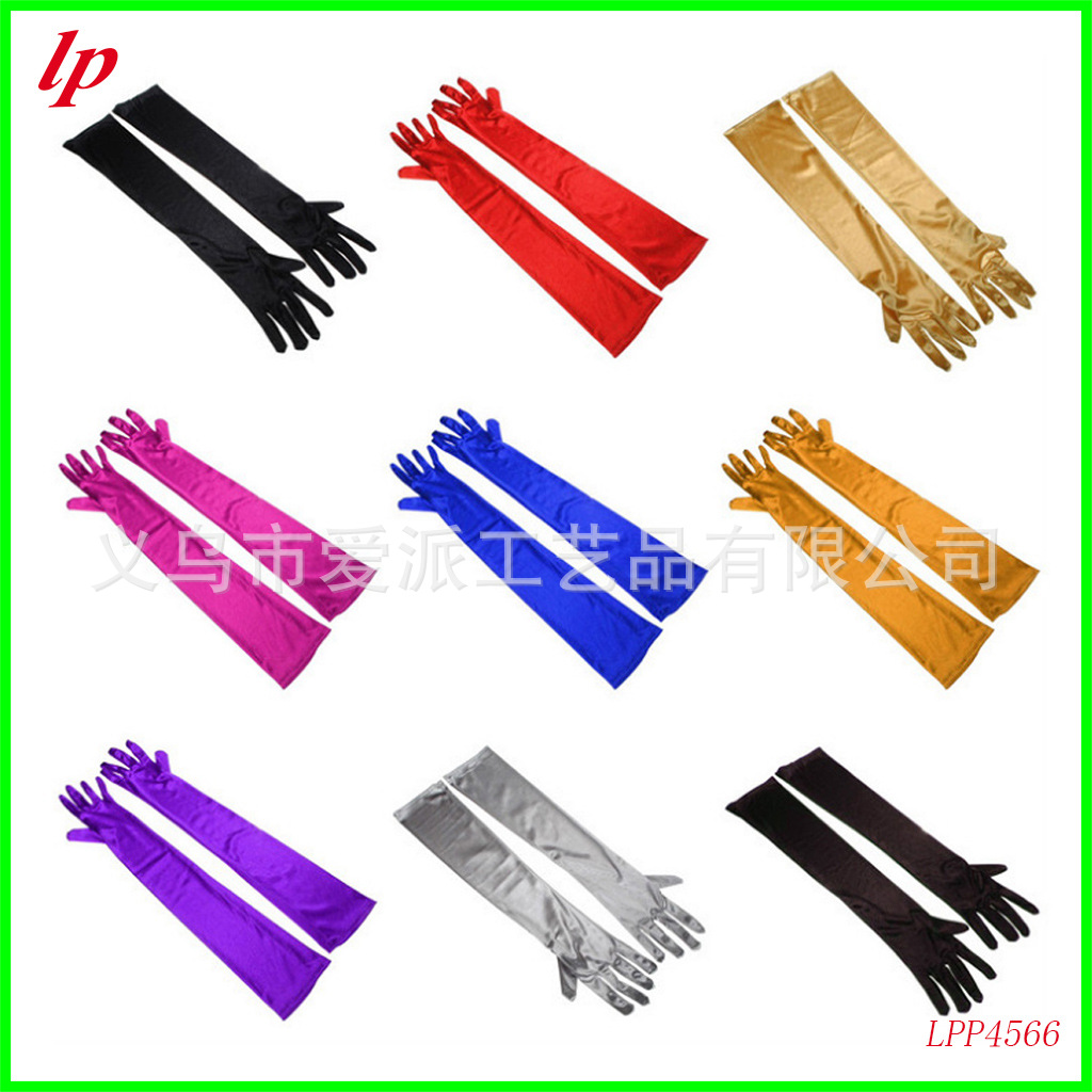 52cm Satin Over Elbow Evening Gloves Gloves 1920s Party Dress Gloves