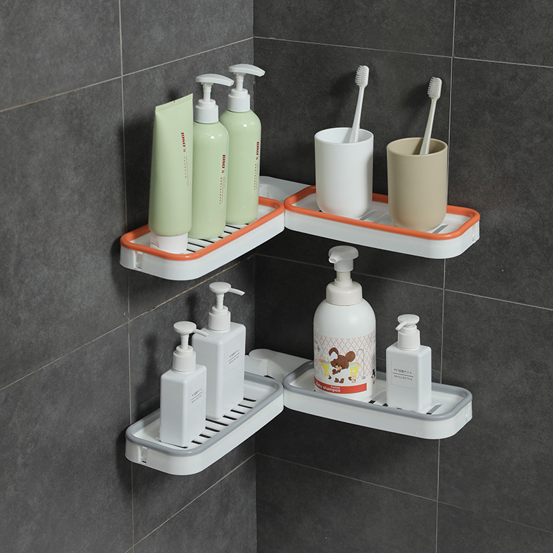 Picture of Bathroom Punch-free Foldable Corner Rack Wash Desk Wall-mounted Draining Storage Rack Kitchen Finishing Rack