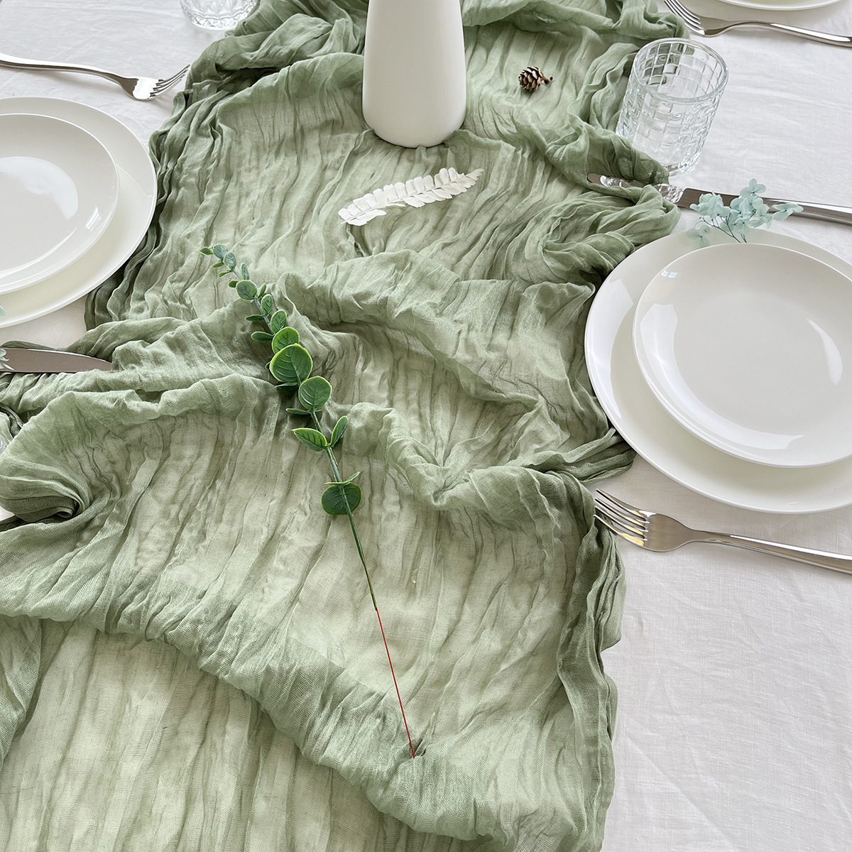 Picture of Wrinkle Cloth Table Flag Birthday Party Wrinkle Cloth Decorations Wedding Bari Twist Wrinkle