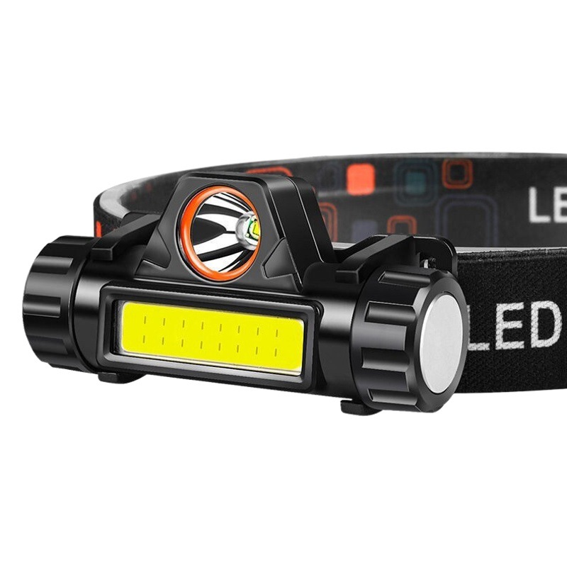 USB charging head lamp strong cross light flashlight magnet camping light LED headlight Outdoor Fishing light