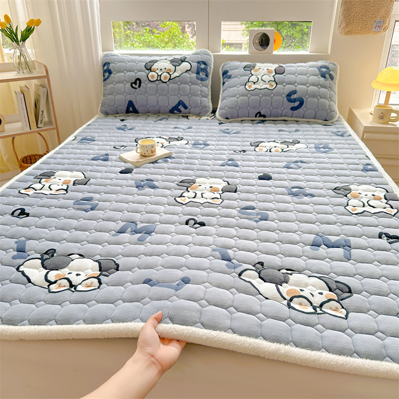 Picture of Class A Soybean Milk Velvet Mattress Winter Thickened Coral Velvet Dormitory Single Mattress Household Folding Cushion