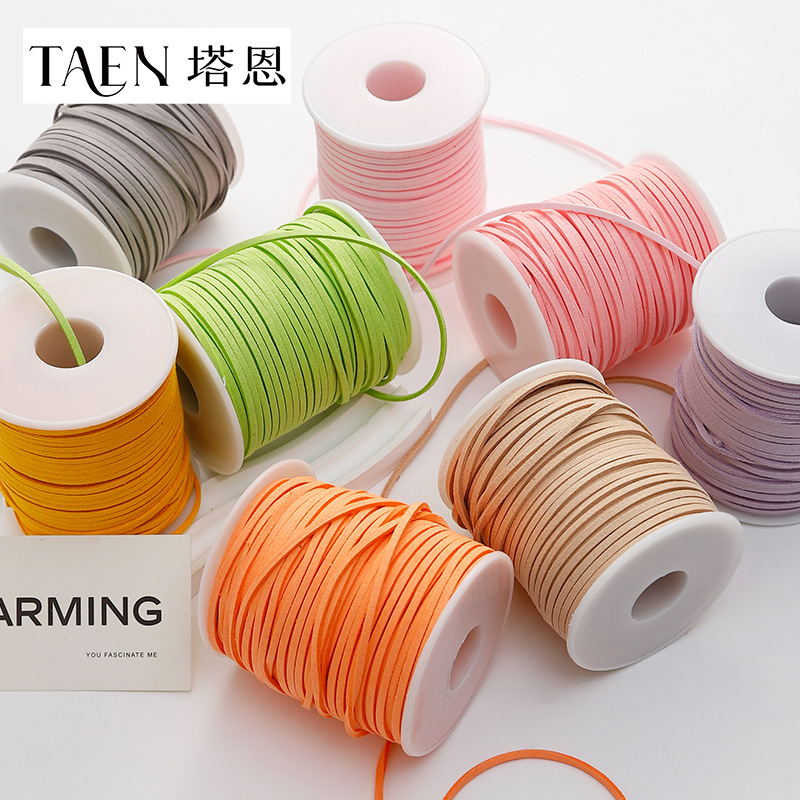 Buckskin Velvet Rope Handmade diy Material Leather Rope String Strap Flower Gift Box Bouquet Wrapping Paper Decorative Ribbon Velvet