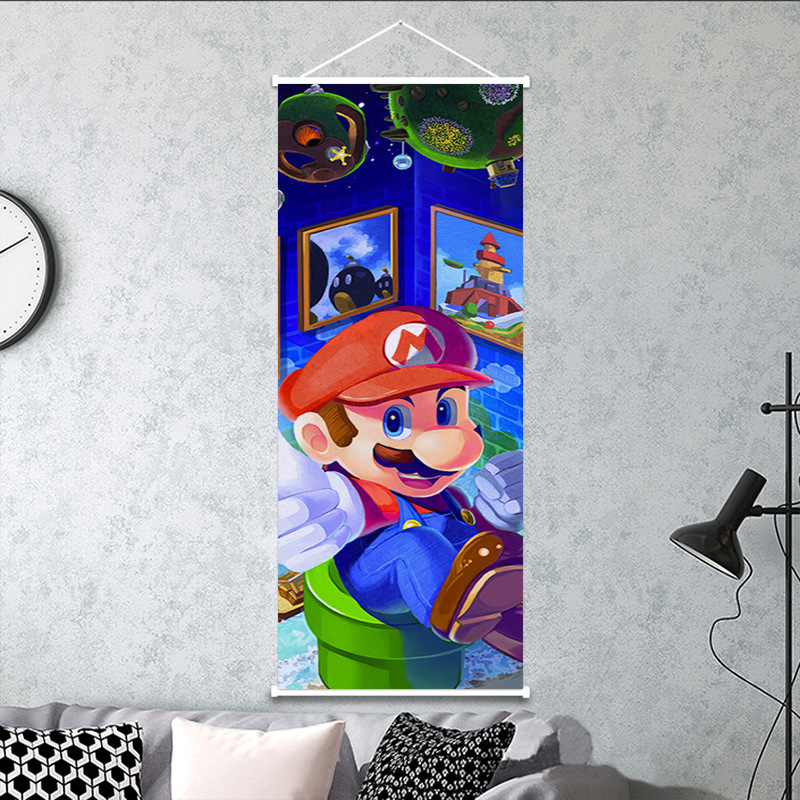 Picture of Super Mary game peripheral poster decorative painting Mario Bros Mario indoor wall scroll hanging painting