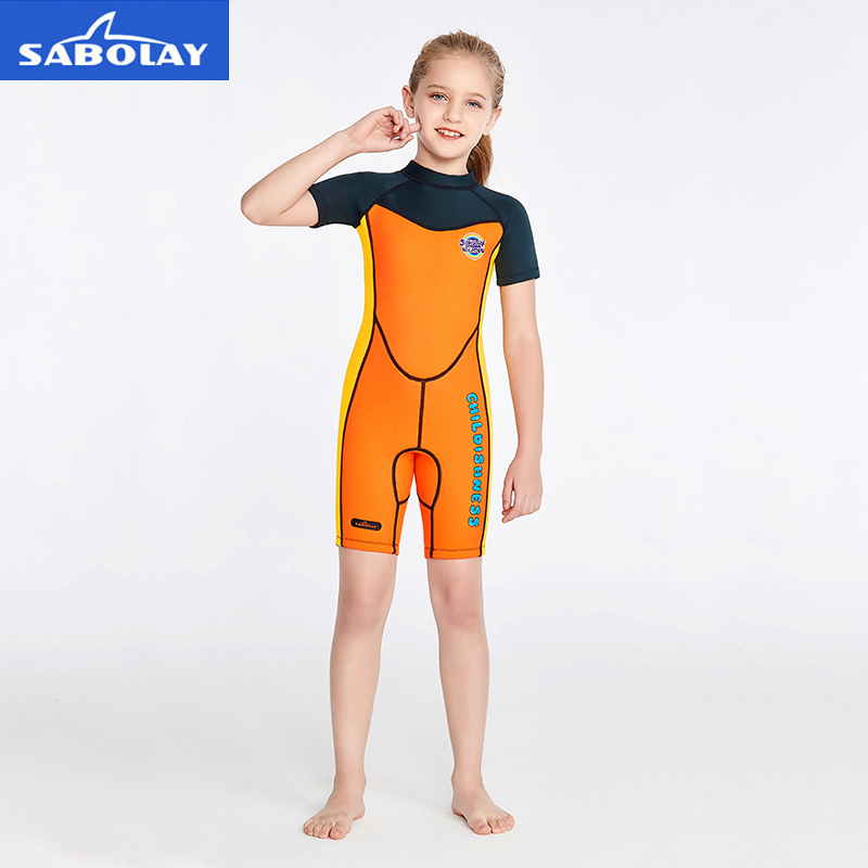 Picture of Autumn and Winter Children's 2MM Thickened Girls' Long Sleeve Swimwear Sunscreen Cartoon Surfing Children's Swimsuit Diving Suit
