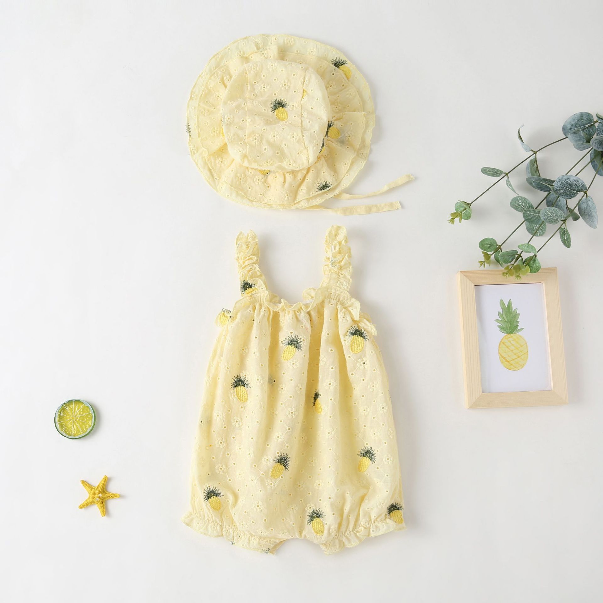 baby embroidered cross-border ins popular children's clothing summer baby outing romper newborn romper baby skirt