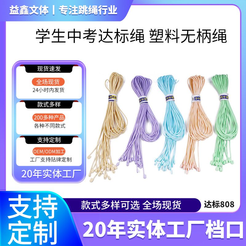 Standard 808 Primary School students bulk plastic rope skipping test standard sports equipment physical education fitness stemless rope skipping