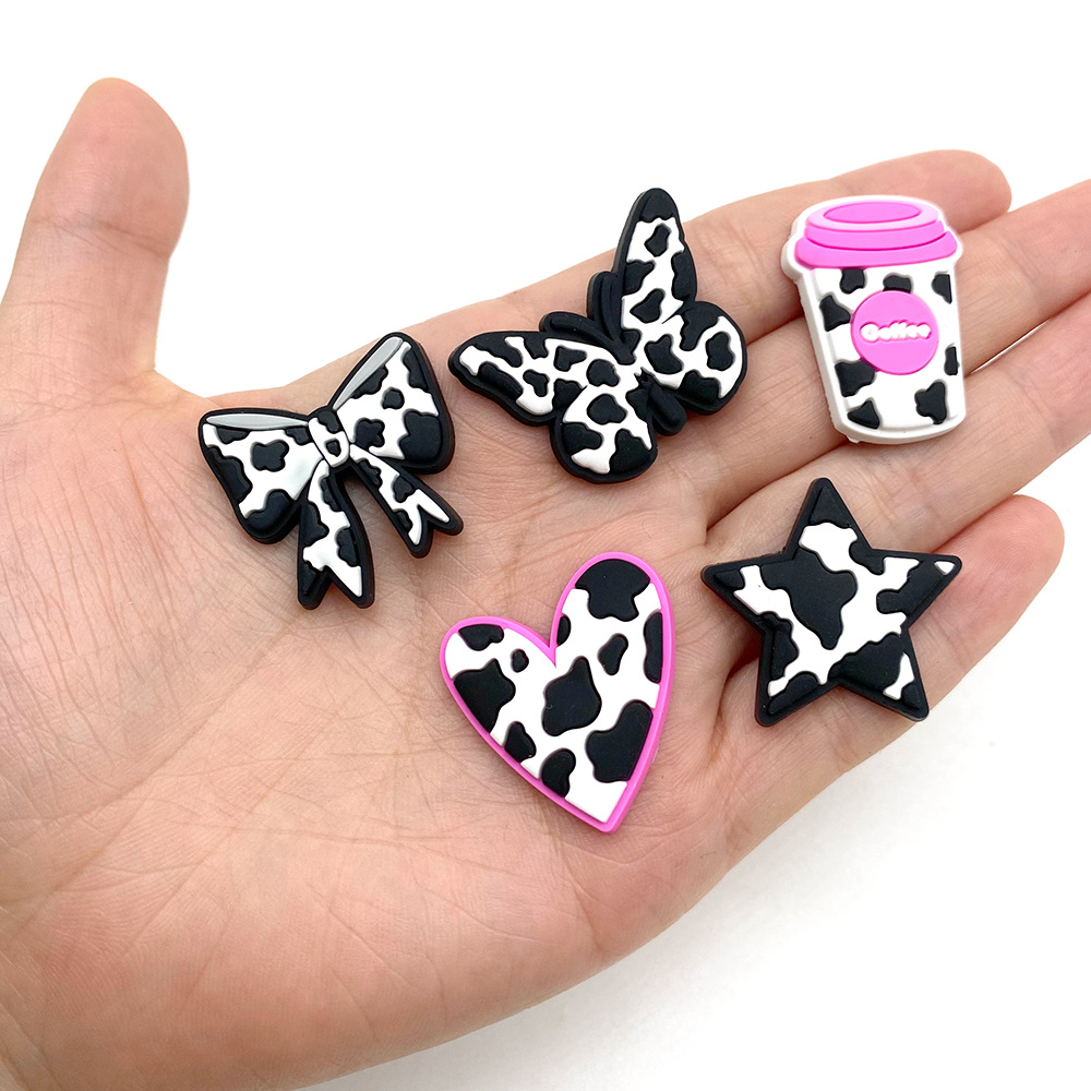 Picture of cartoon cow series hole shoes shoes flower accessories hole shoes diy accessories pvc plastic drop shoe buckle