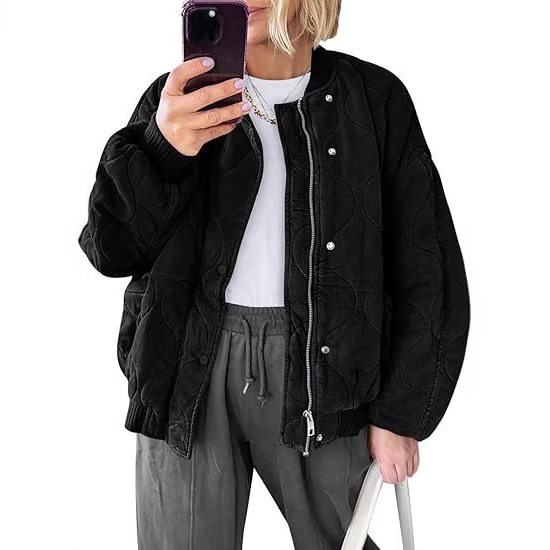 Picture of Cross-Border European and American 2025 Winter New Fashion Loose Casual Pilot Long-Sleeved Baseball Jacket Jacket Cotton Jacket
