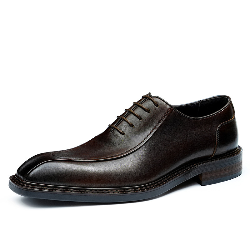 Picture of [vip for] business formal leather shoes men's soft-soled professional work shoes pointed British retro Oxford men's shoes