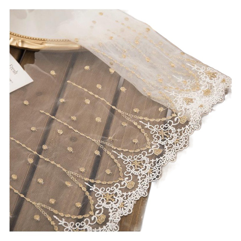23cm wide gold and silver lolita lace clothing accessories embroidery diy skirt neckline headdress decorative lace 21G