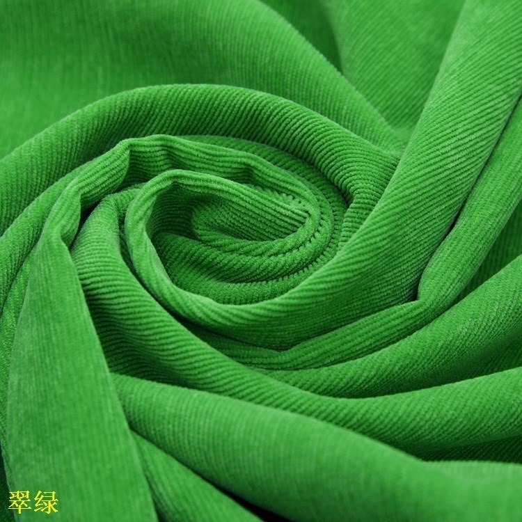 Emerald Green Shirt Trousers Corduroy Plain Color 150cm Width DIY Luggage Head Button Hairpin Cloth Corduroy Fabric