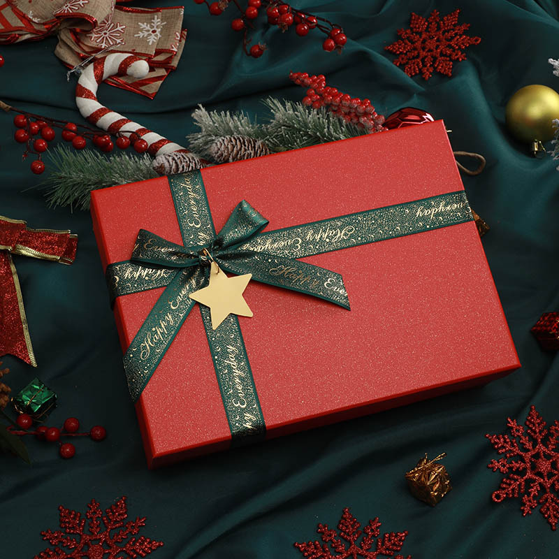 Factory spot new Christmas gift box red heaven and earth cover Carton safe fruit packaging box candy box wholesale
