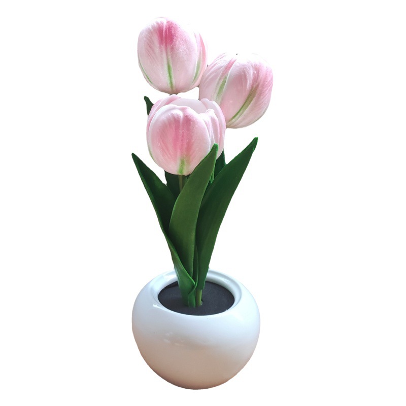 New Led Tulip Night Light Simulated Bouquet Bedroom Luminous Bedside Decoration Atmosphere Father's Day Creative